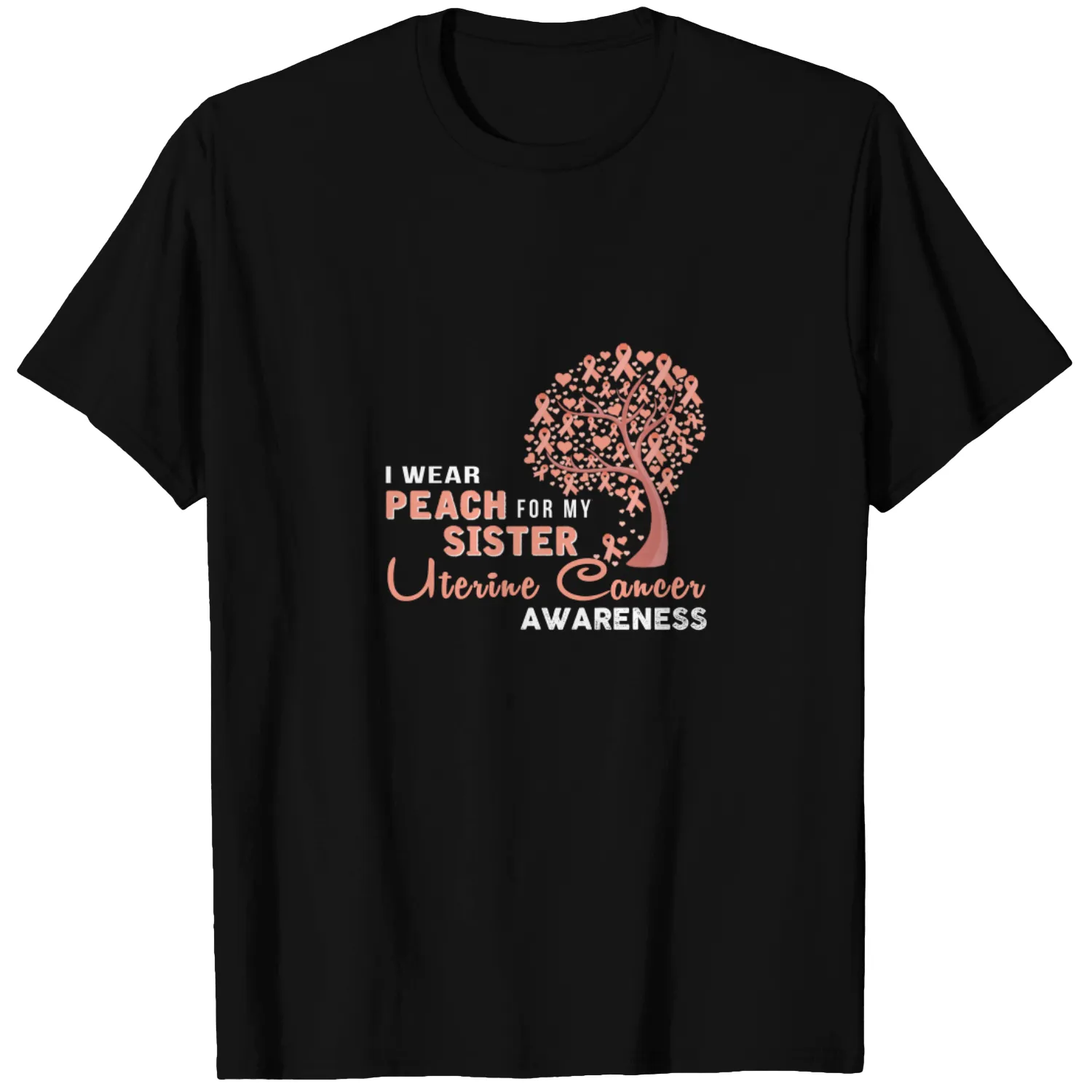 PEACH RIBBON - Uterine Cancer Awareness T-shirt