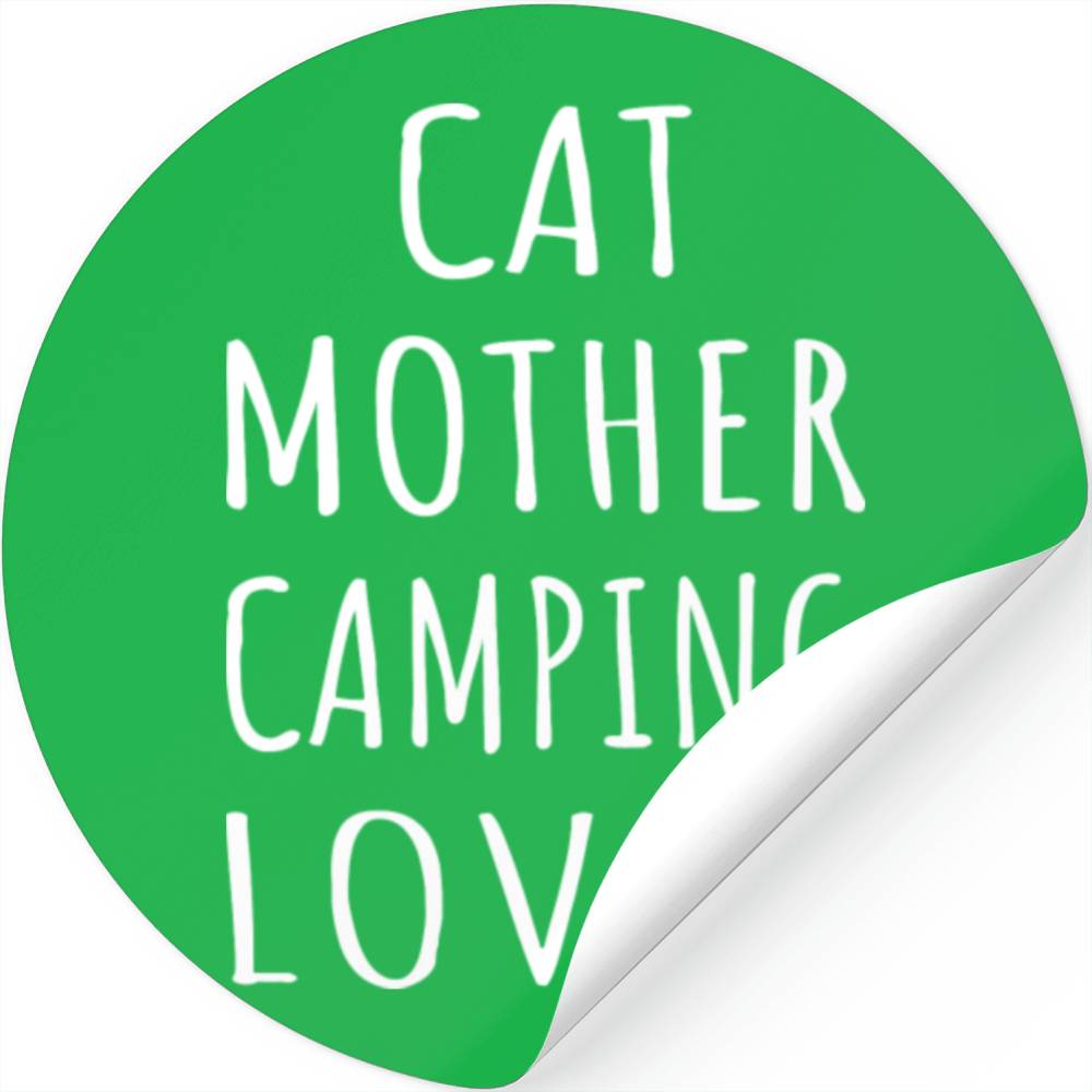 Cat Mother Camping Lover I Stickers