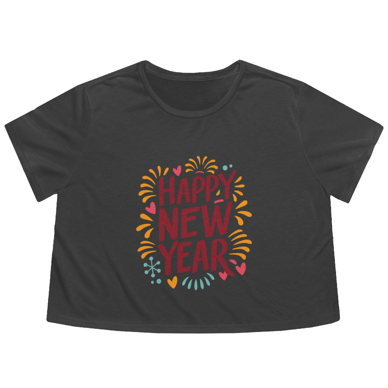 Happy New Year Typography design Flowy Cropped Tees