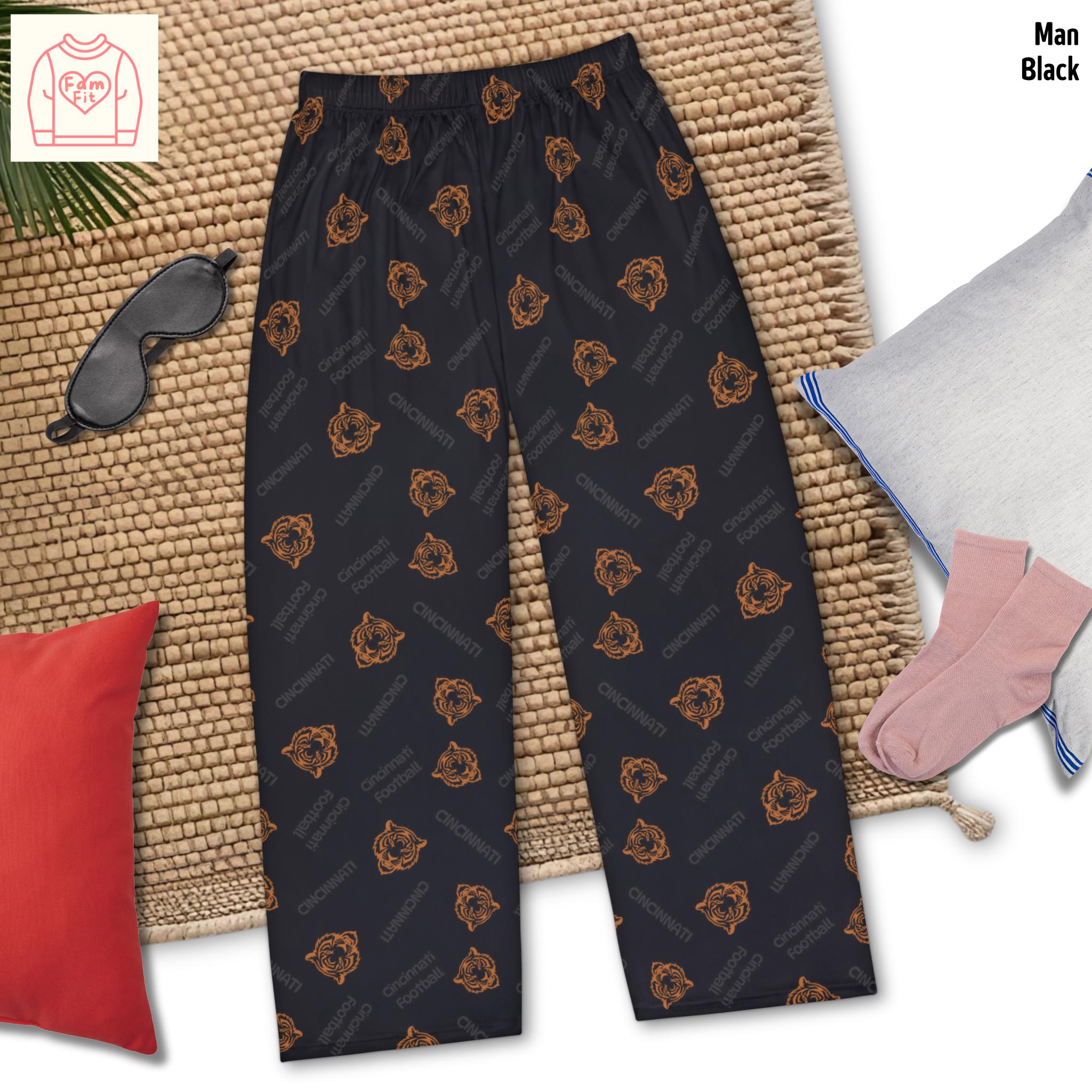 Cincinnati Pattern Pajama Pants for Women and Men, Cincinnati Football Fan Gift