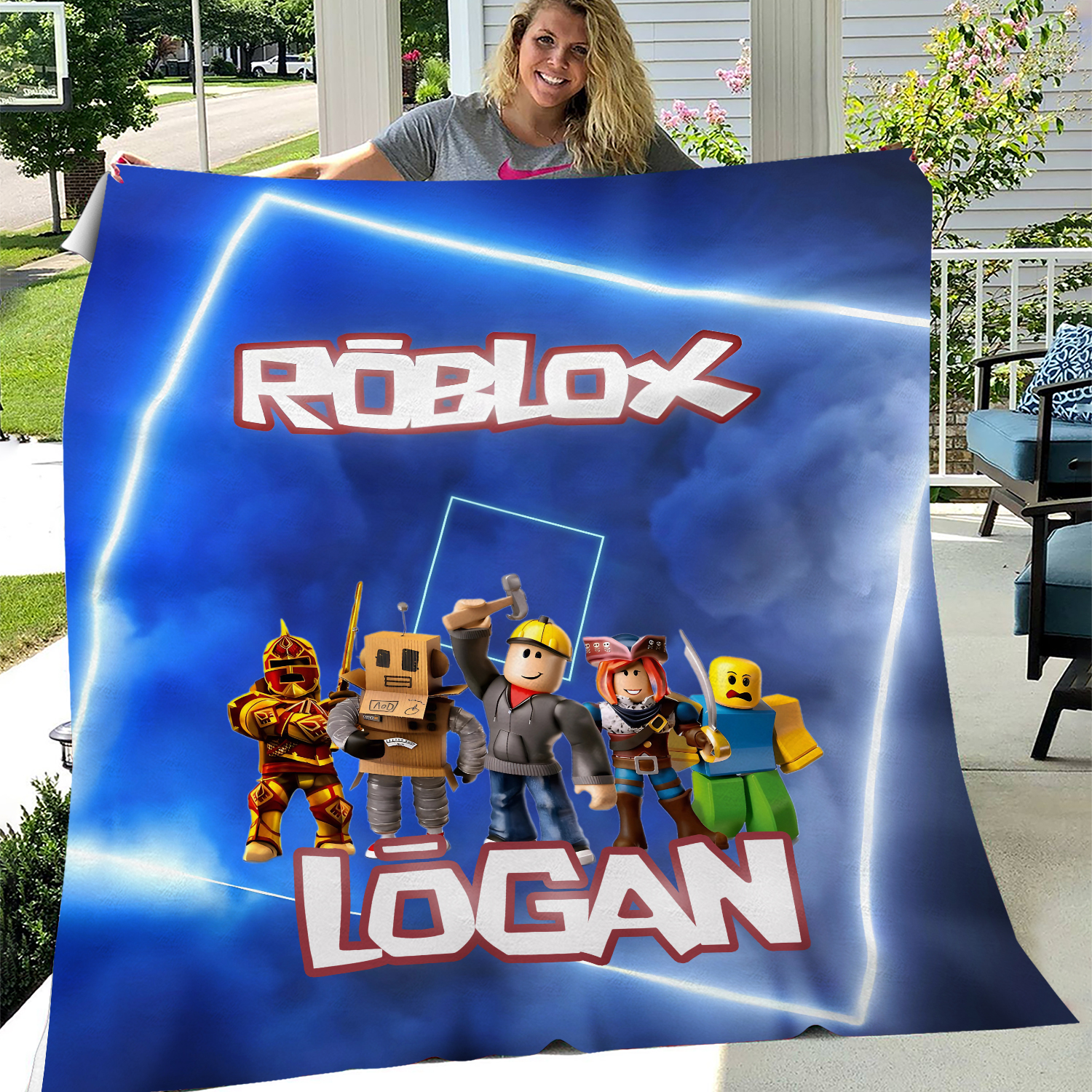 Personalized Roblox fleece blanket for every fan, polyester, perfect for cold days, gift idea for kids, birthday, Christmas