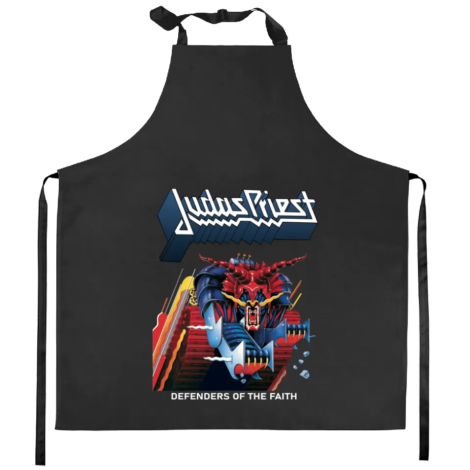 Judas Priest Defenders Of The Faith 1984 Kitchen Aprons, Judas Priest Kitchen Aprons,
