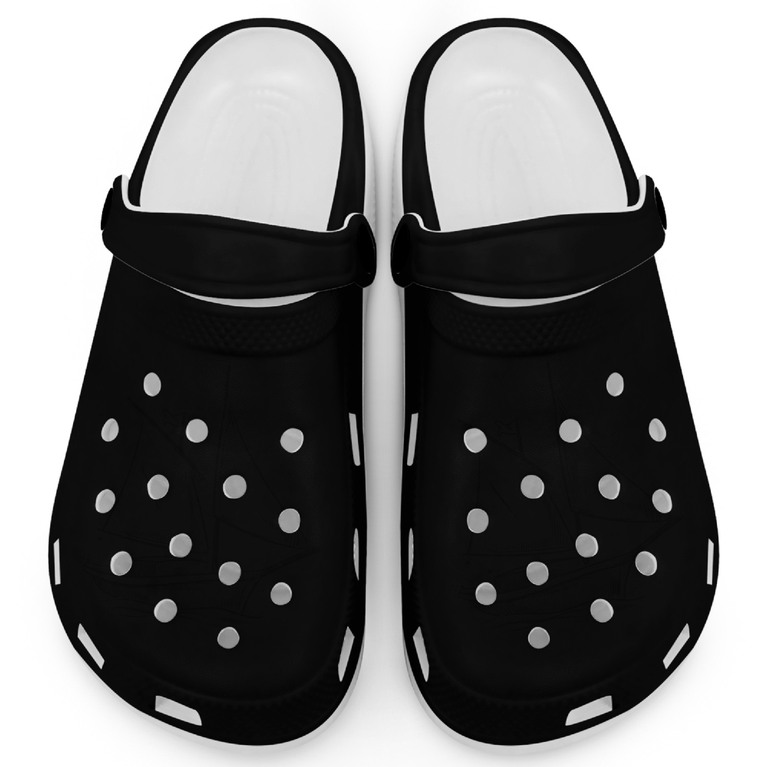 Sailboat sea silhouette minimalist design Clogs
