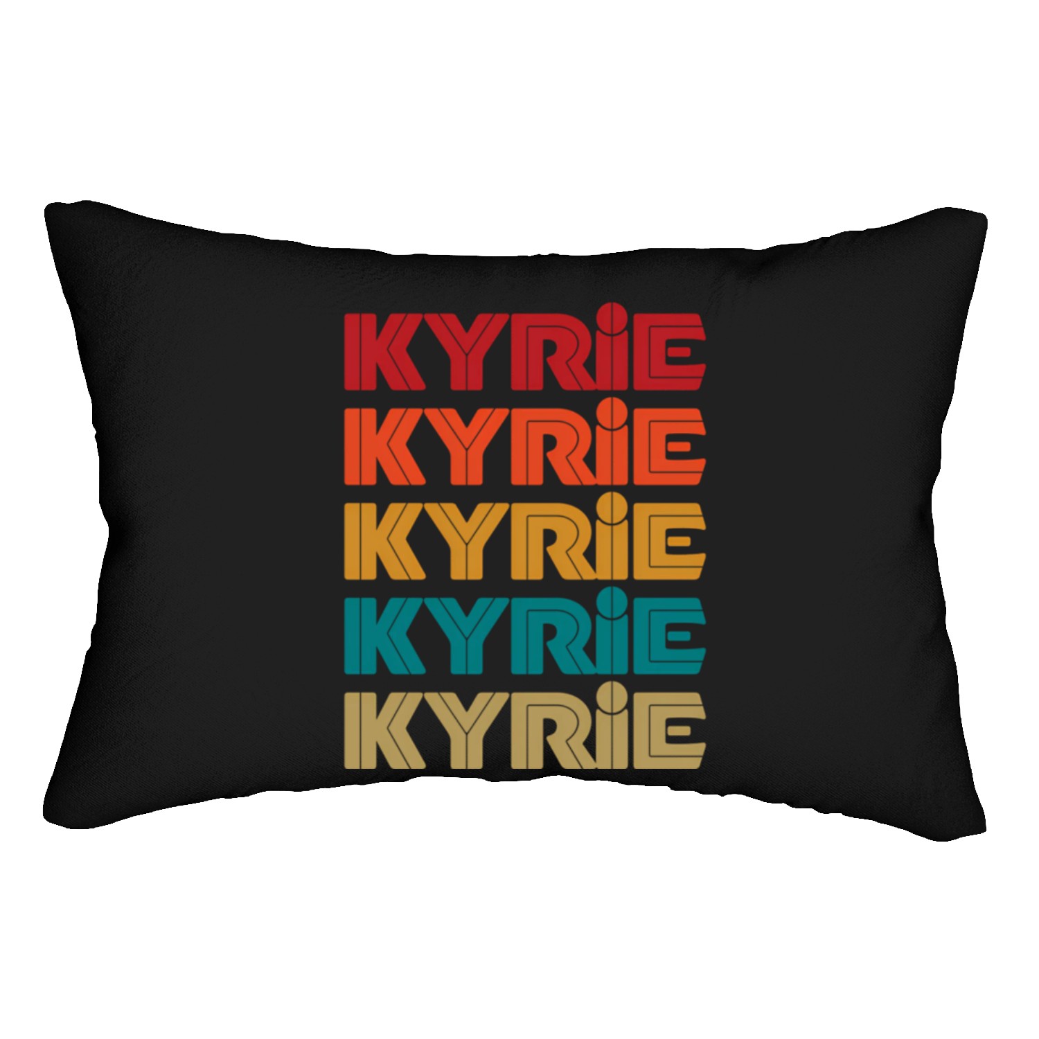 Kyrie Name Given Name Colorful Inline Font Lumbar Pillows