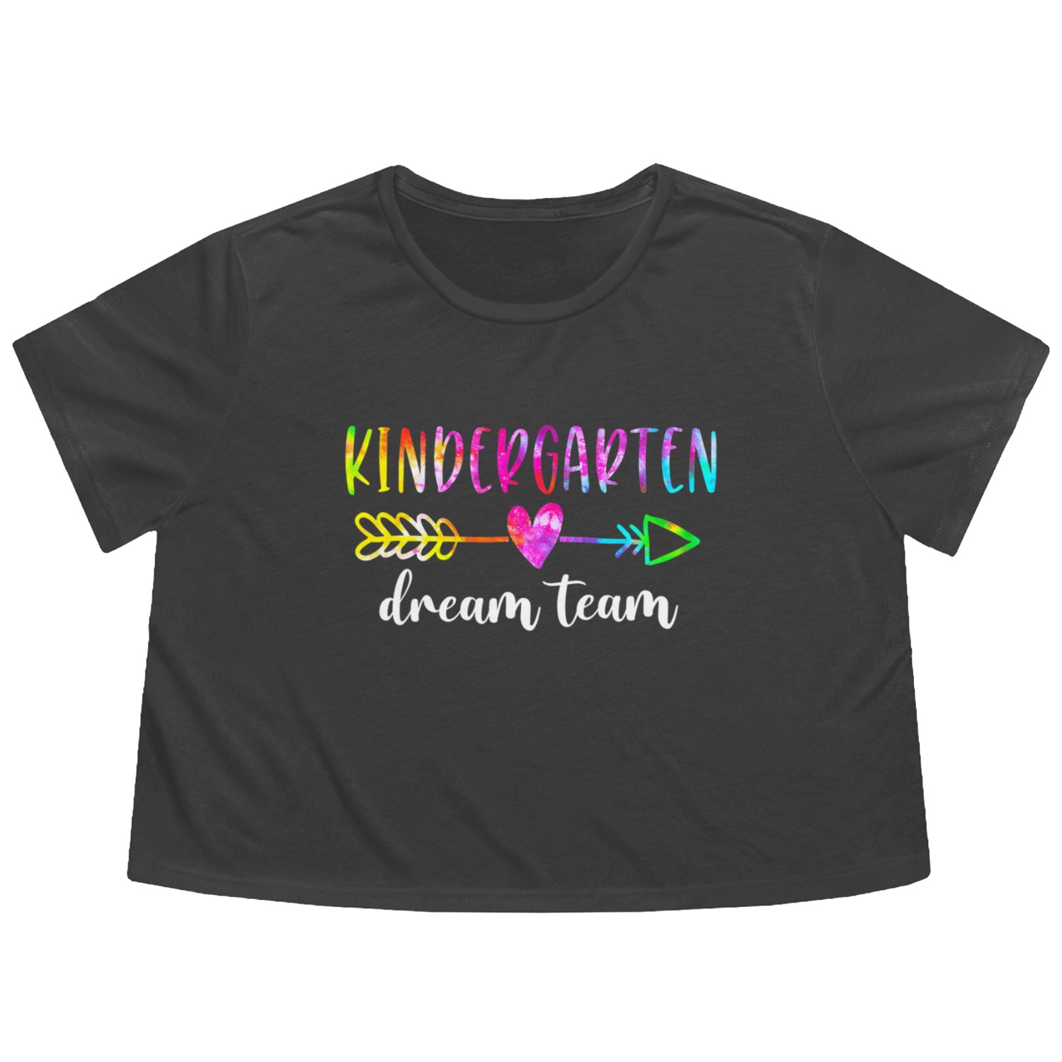 Kindergarten Dream Team Students Teachers Back to Flowy Cropped Tees