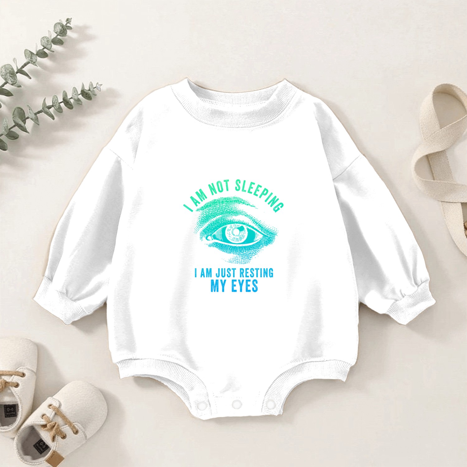 I'm Not Sleeping I'm Just Resting My Eyes Baby Romper Sweatshirts