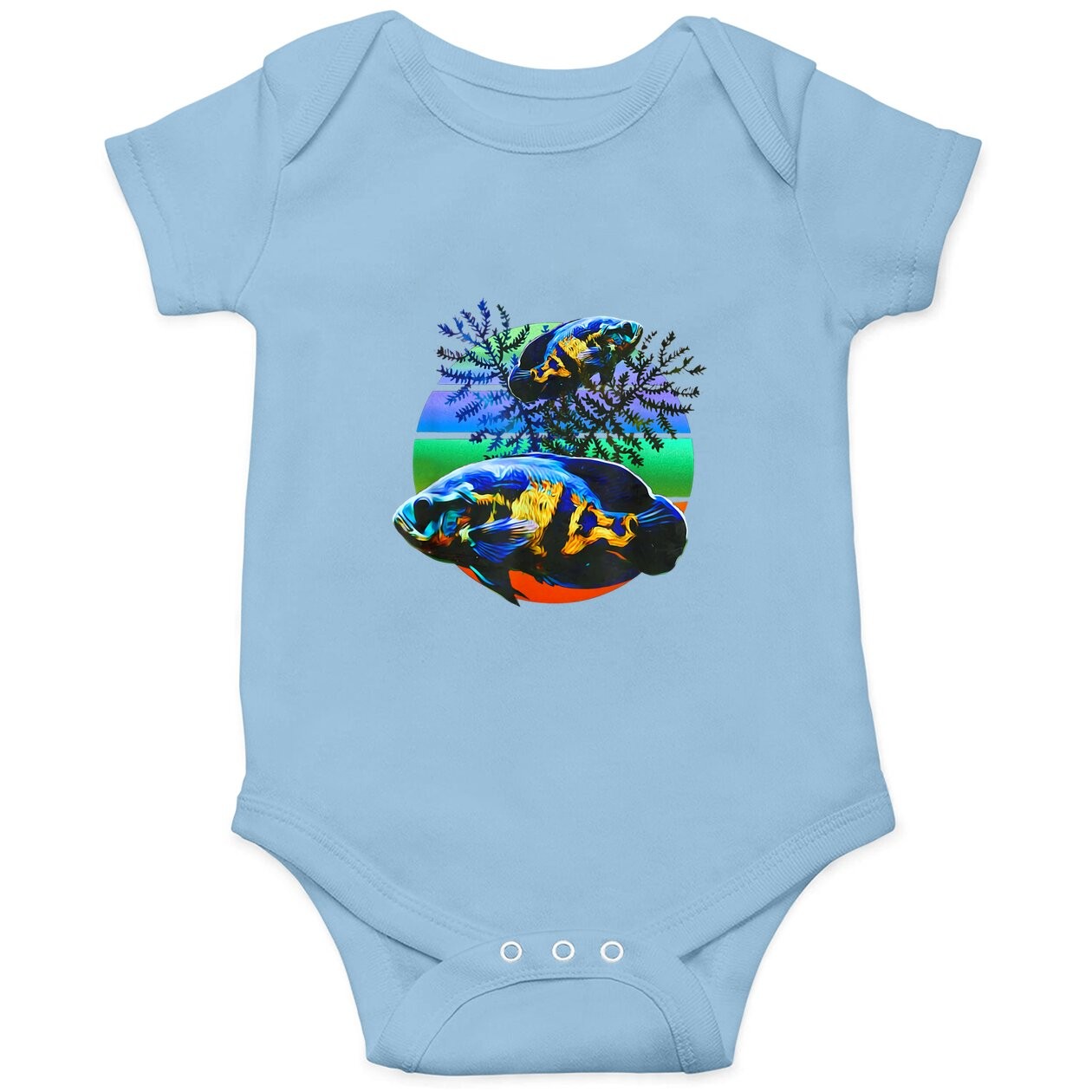 Oscar Cichlid Fish Tank Baby Bodysuit