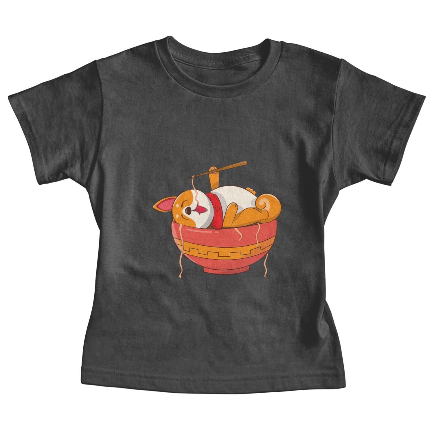Kawaii Ramen Anime Dog Corgi Japanese Noodles Baby Tees