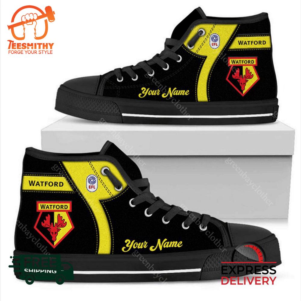 Watford Personalized High Top Canvas Shoes
