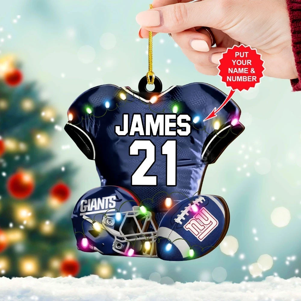 Personalized New York Football Team Giantss Christmas Ornament Gift Decor