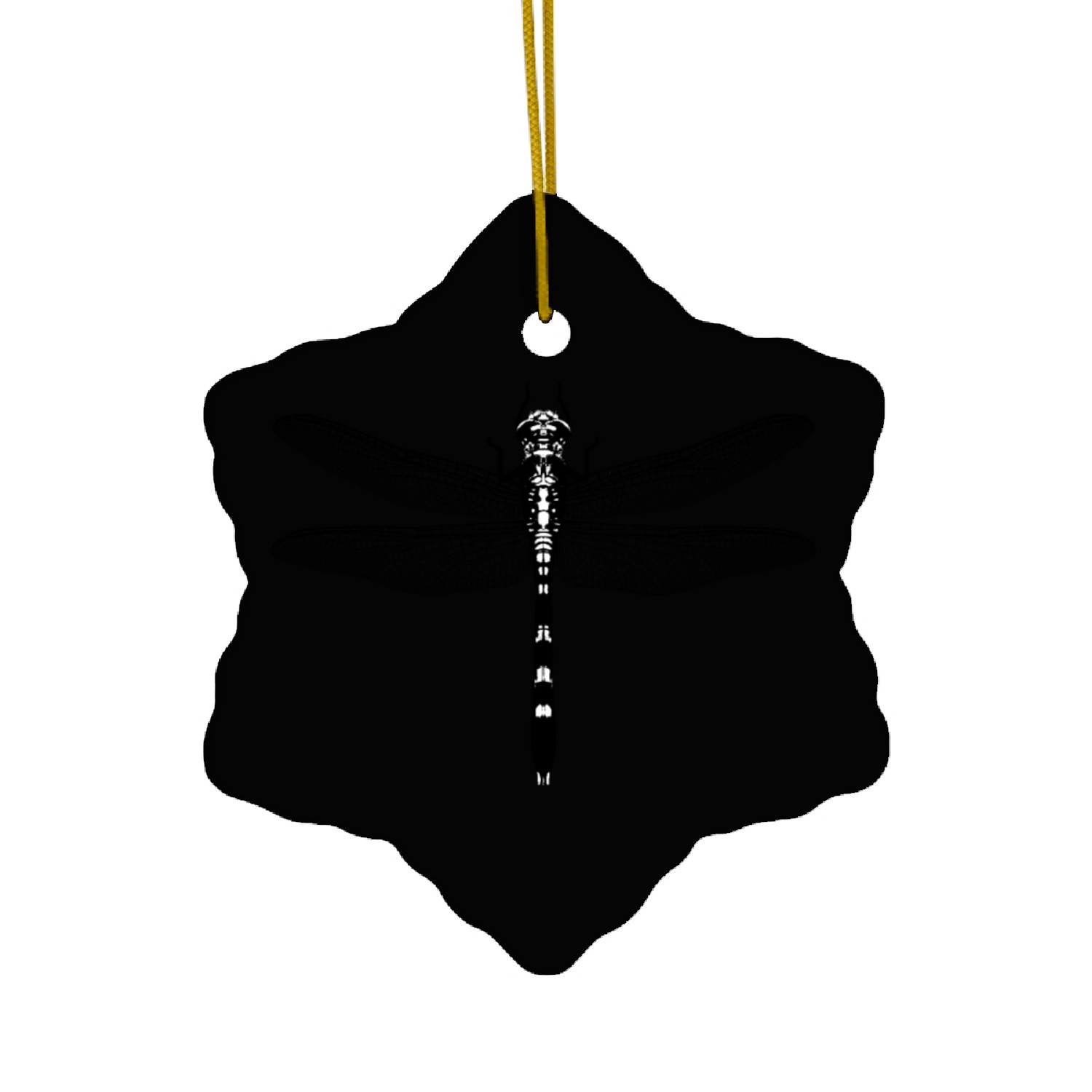 Graphic of a dragonfly Ceramic Ornaments