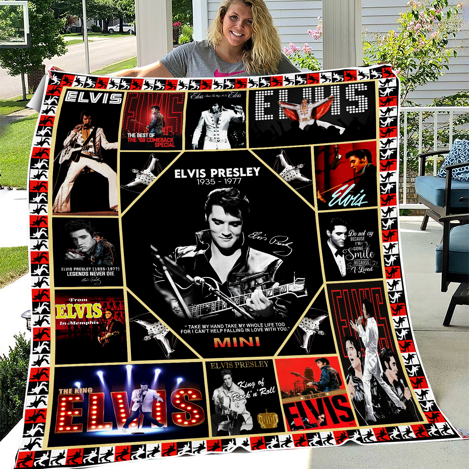Elvis presley Rocker Blanket - King Of Rock and Roll Blanket, Music Gift, Elvis Blanket Gift For Fans, Gift for Father's Day