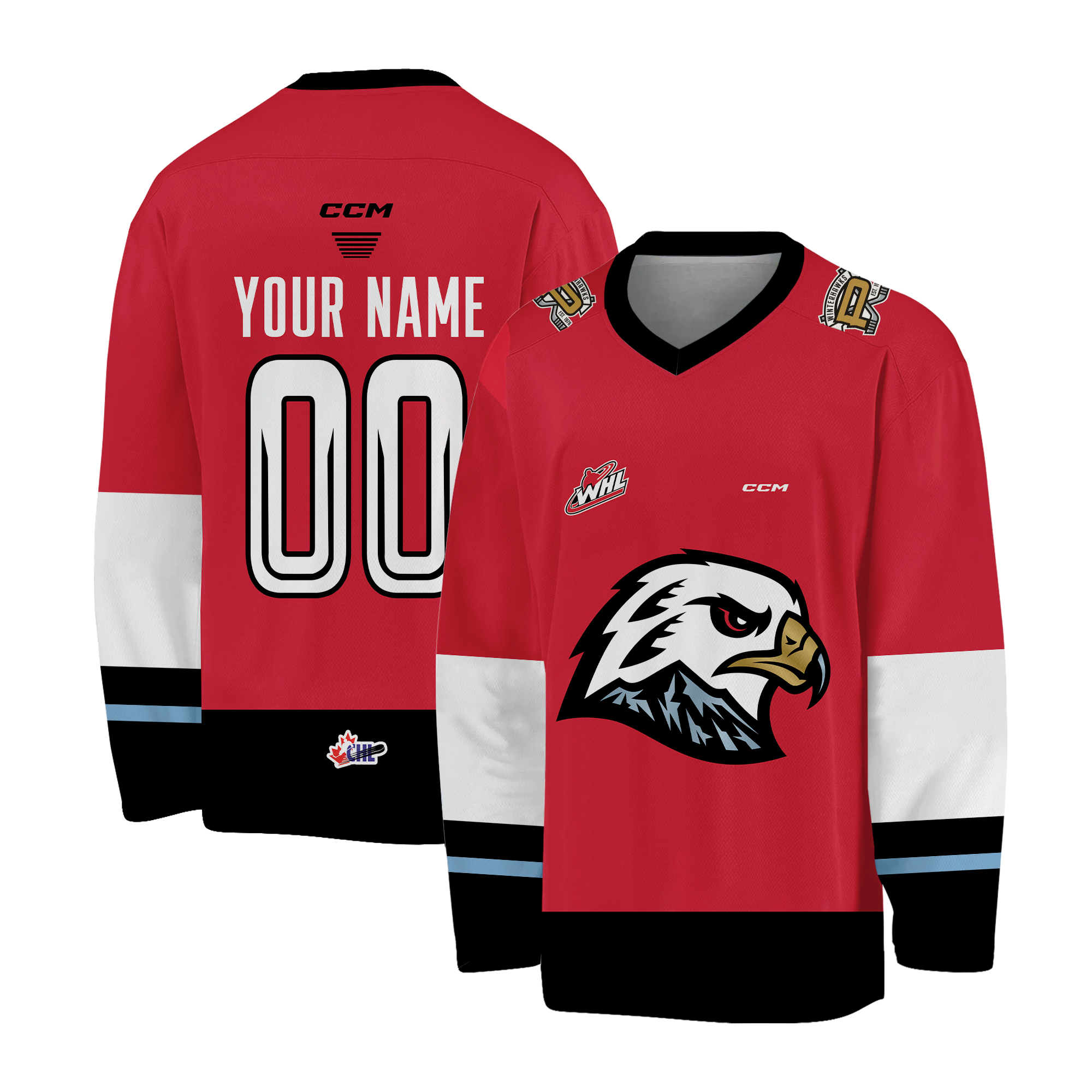 Personalized Portland Winterhawks Men's Hockey Jersey Red Classic Style