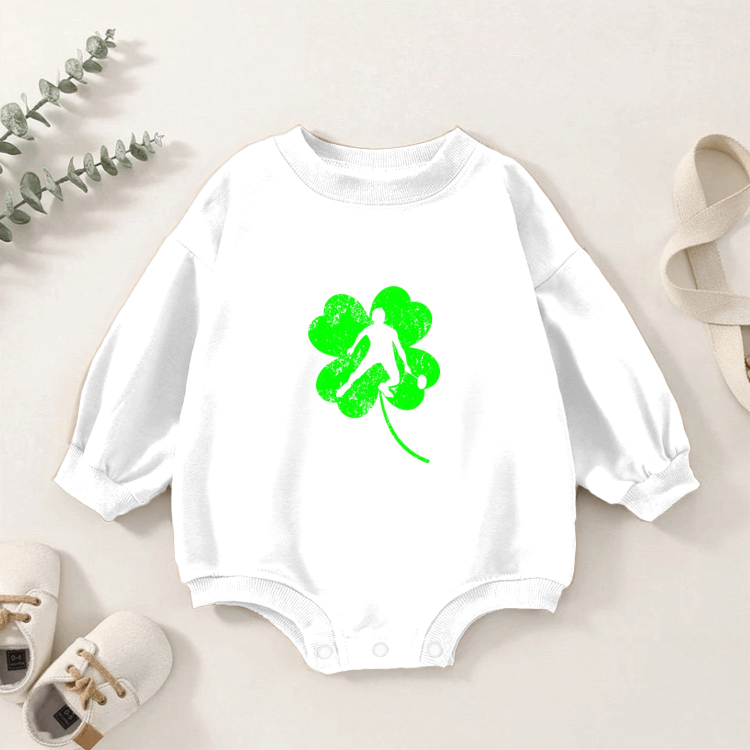 Badminton St. Patrick's day shamrock Baby Romper Sweatshirts