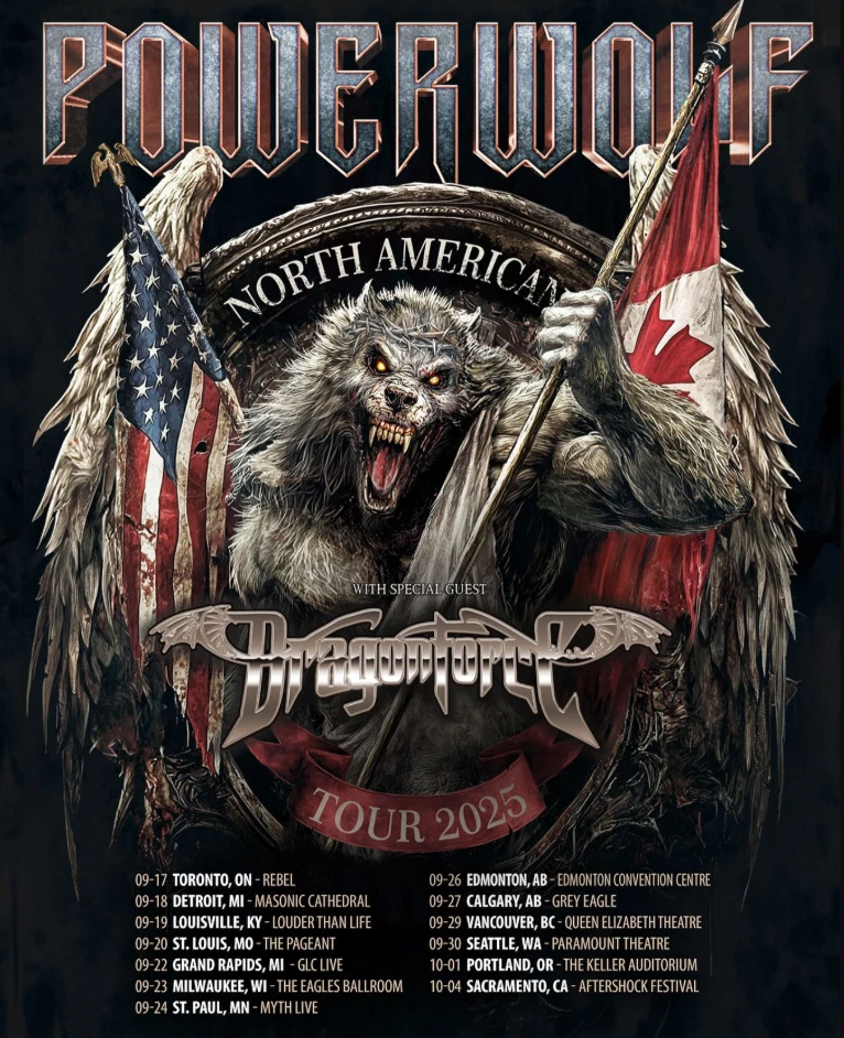 Powerwolf North American Tour 2025 Poster, Premium Matte Vertical Poster for Fans