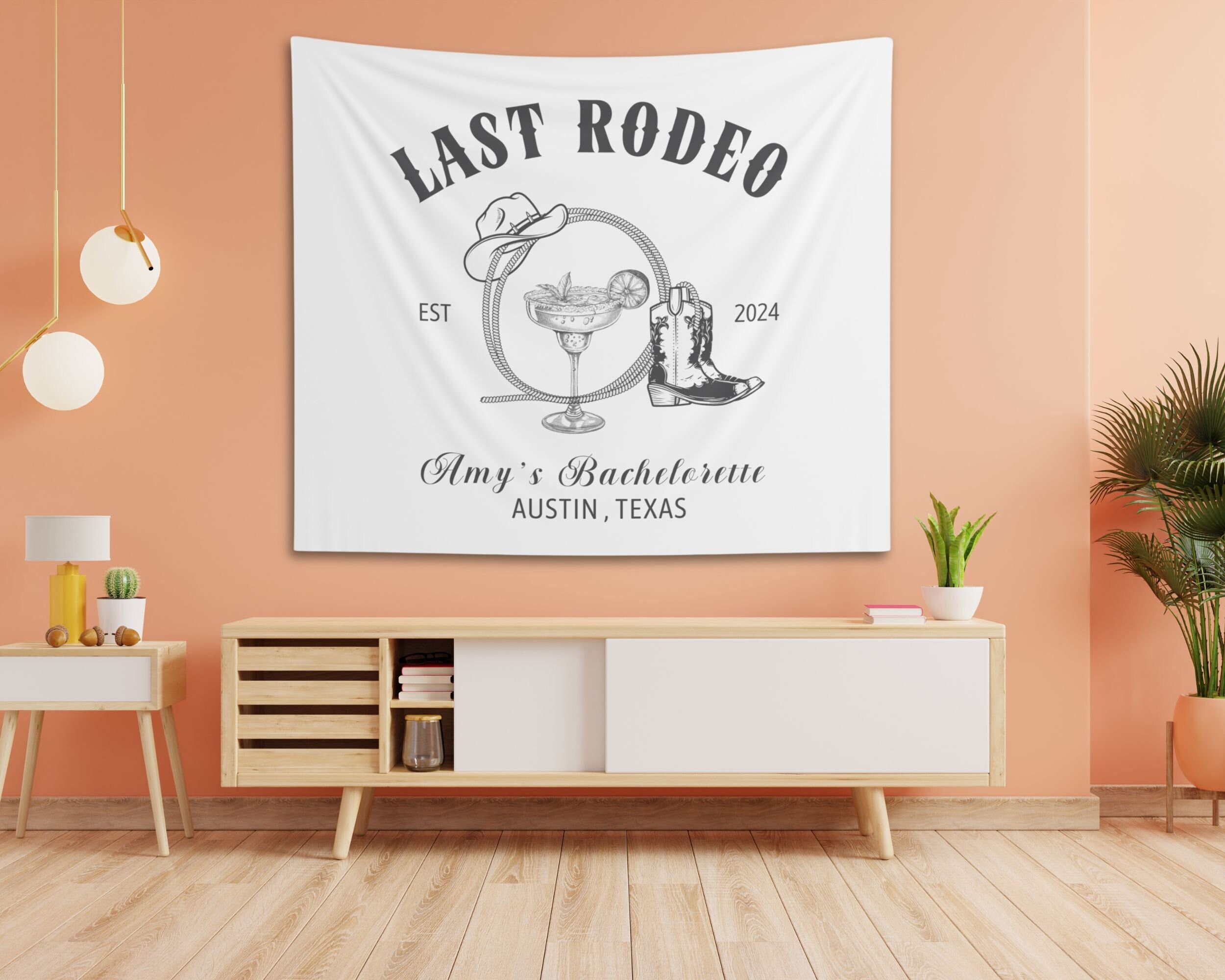 Custom Bachelorette Banner Tapestry, Last Rodeo Bachelorette Party Decor, Western Bachelorette, Bridal Shower Banner, Scottsdale Girls Trip
