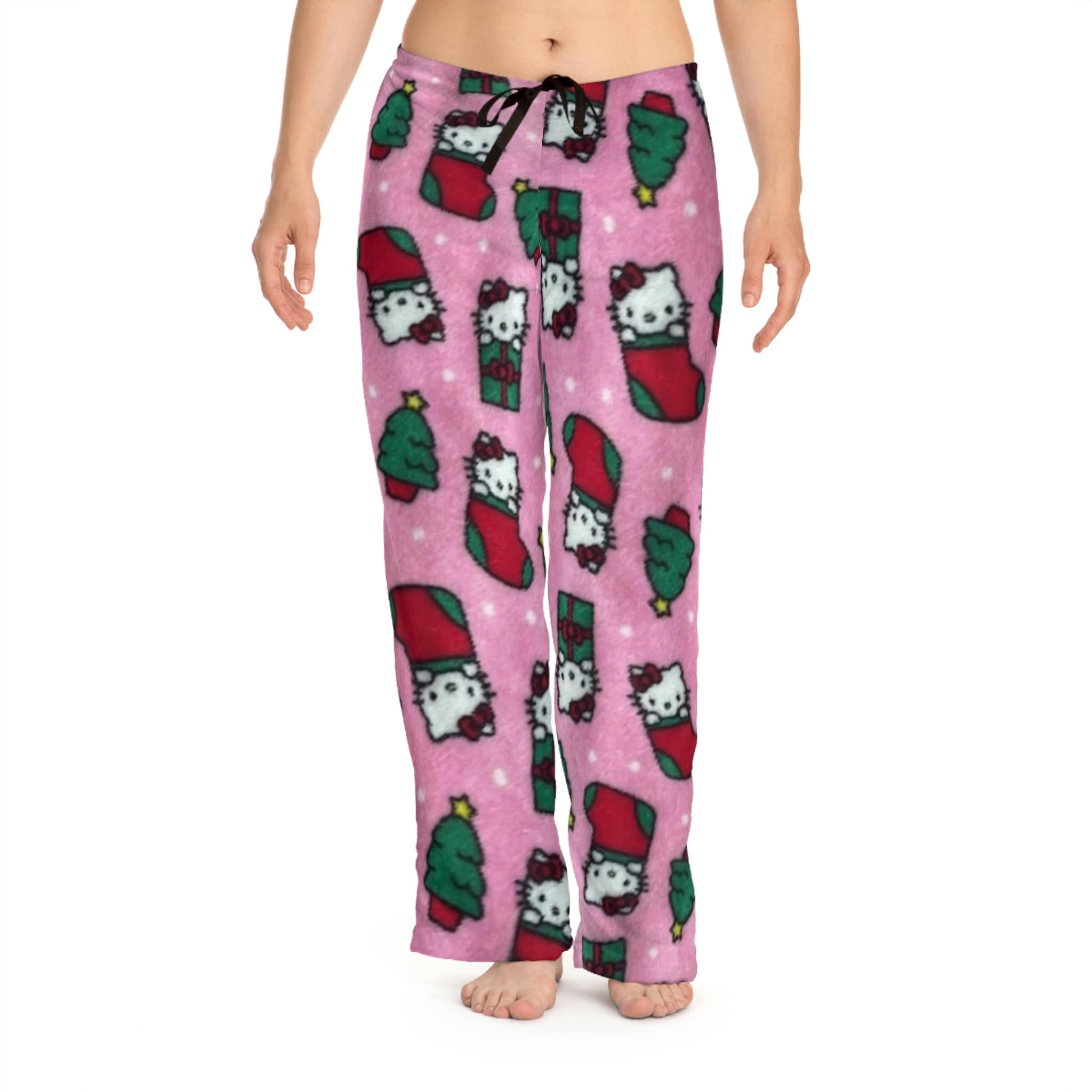 Retro pink kitty cozy merry pajama sleep pants gift