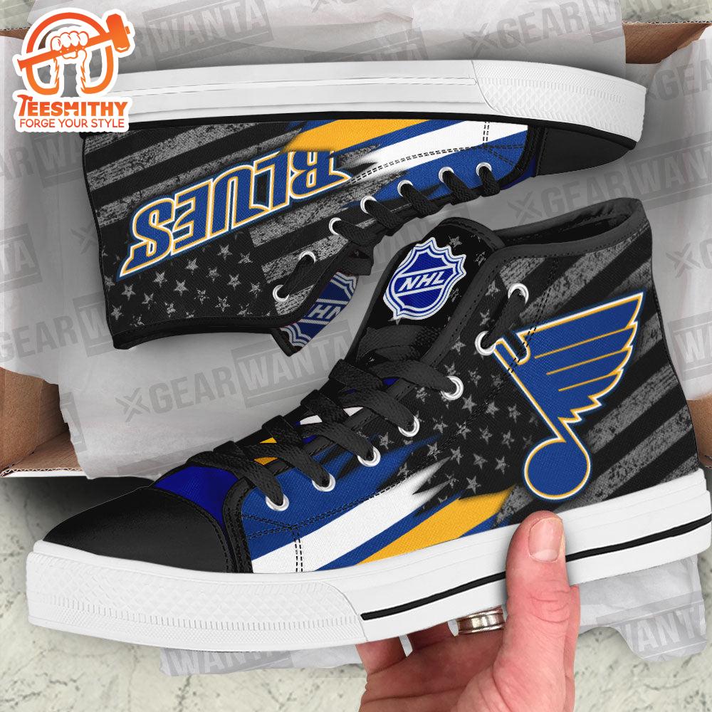 St. Louis Blues High Top Shoes, American Flag Sneakers