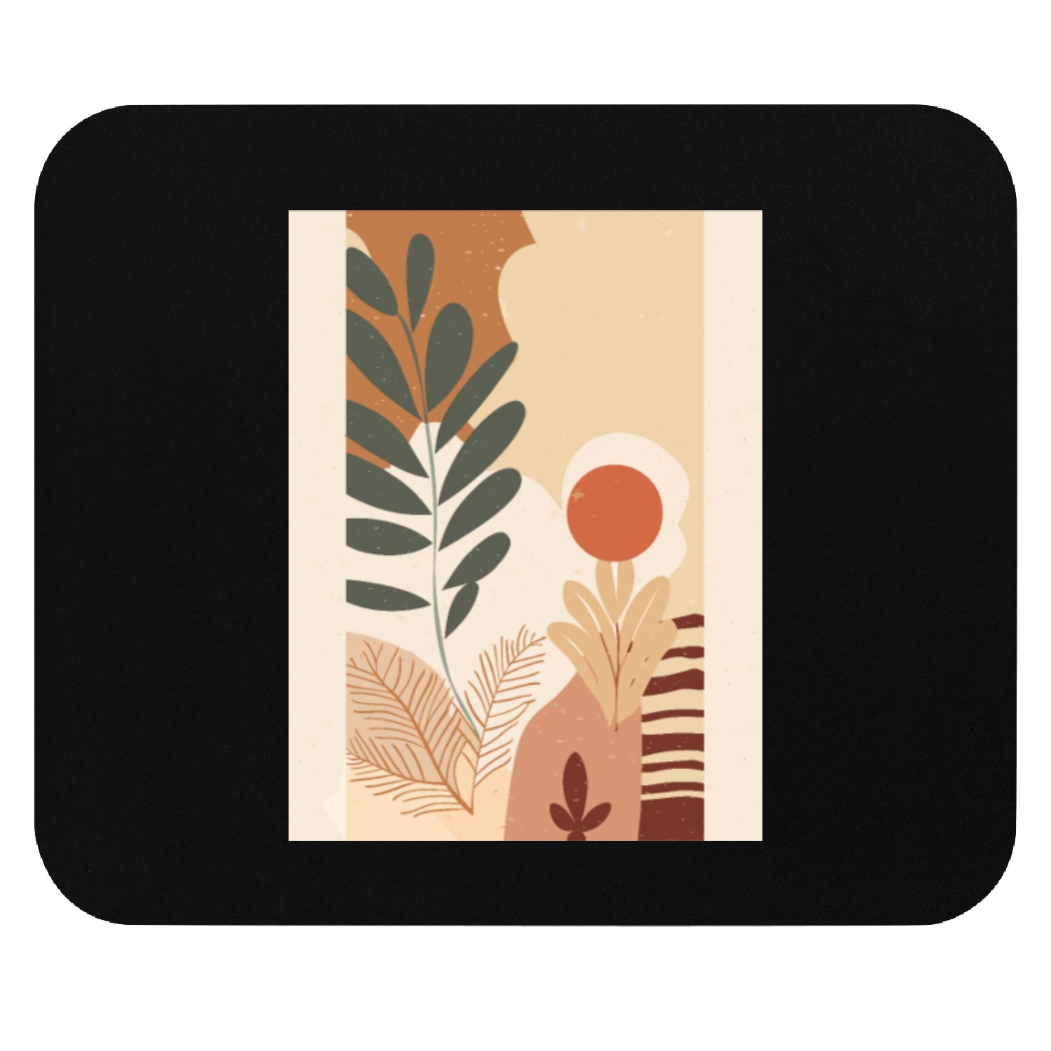 Botanical Harmony Mid Century Leaf Collage Mouse Pads