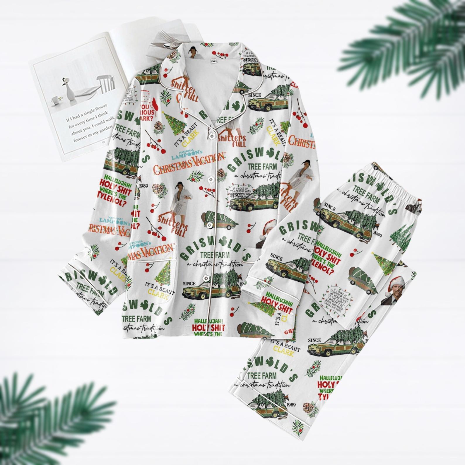 Clark Griswold Christmas Pajamas Set, National Lampoons Holiday Pajamas, Christmas Vacation Pjs, Shitters Full Pajamas, Pajamas Family