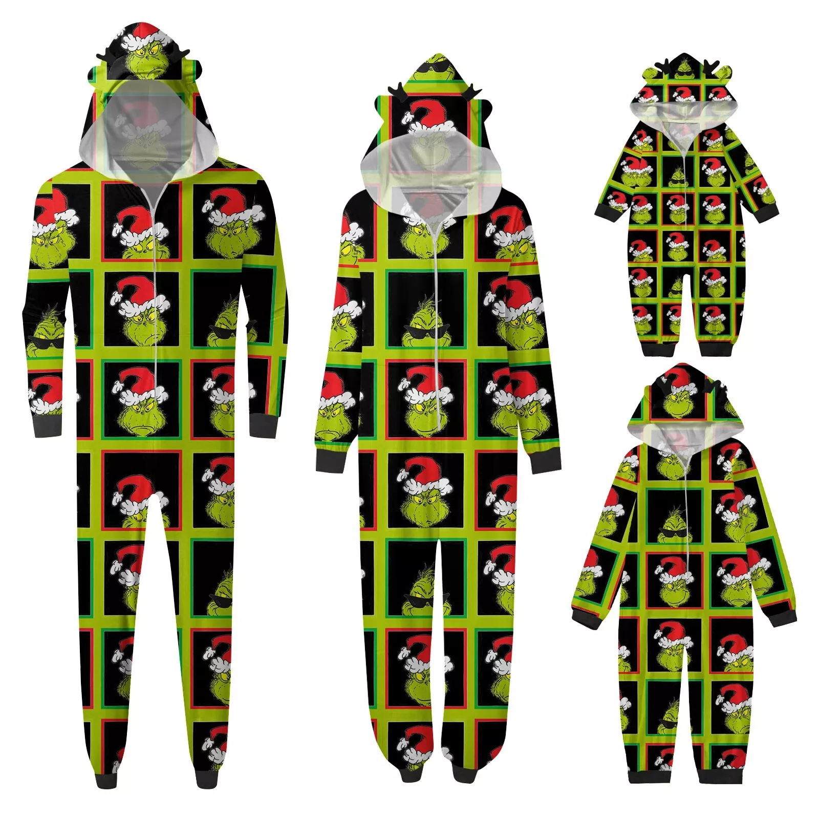 Funny Character Hooded Jumpsuit | Christmas Pajama Outfits | Family Matching Pajamas