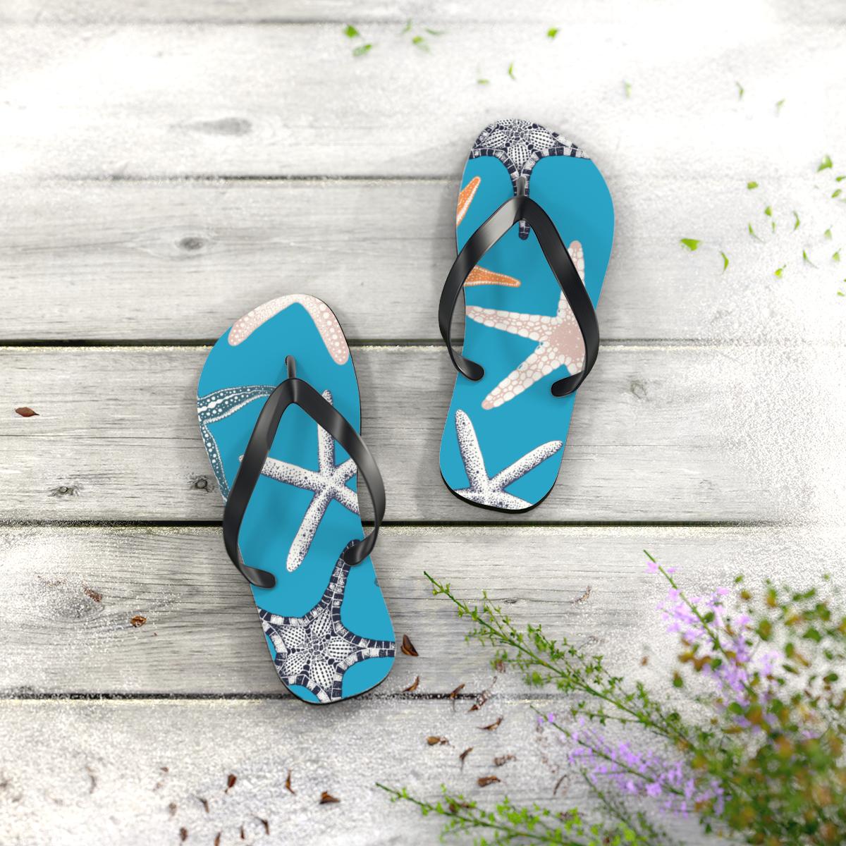 Starfish Flip-Flops Unisex Beach Sandals with Ocean-Inspired Design