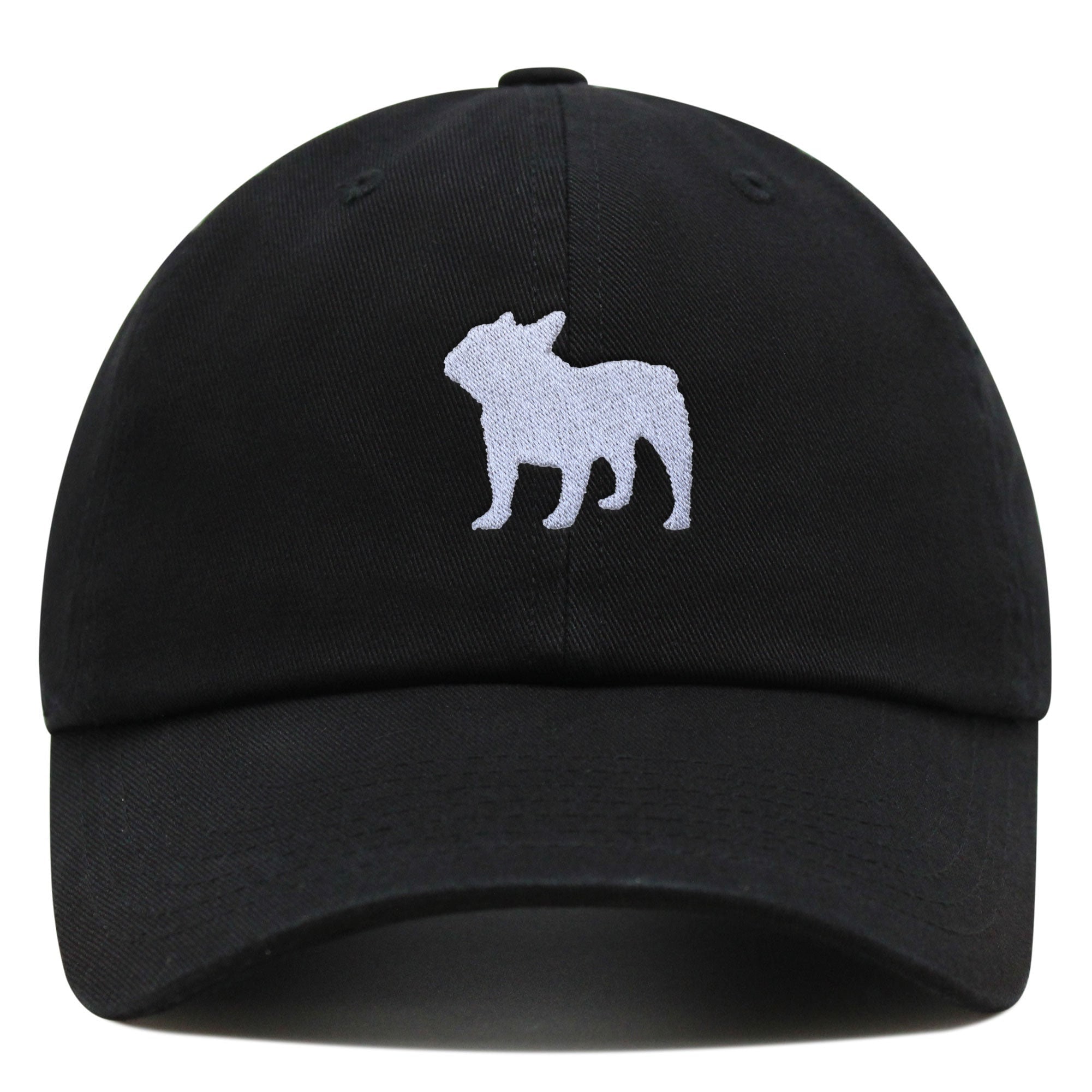 French Bulldog Silhouette Premium Dad Hat Embroidered Cotton Baseball Cap Outline