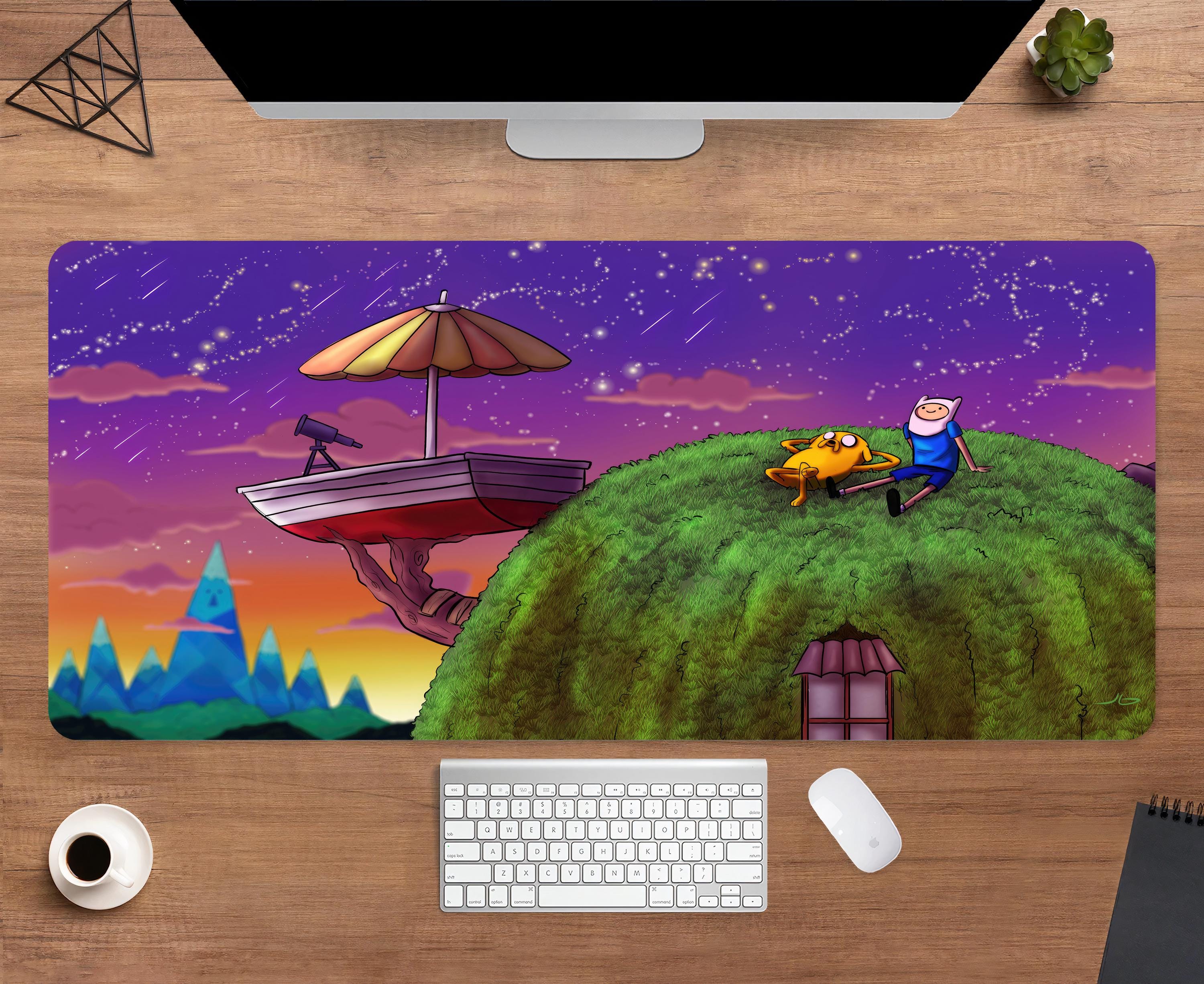 Adventure Time Desk Mat | Jake and Finn Mouse Pad | TV Show Desk Decor