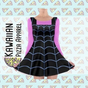 Vampirina Inspired Long Sleeve Skater Dress | Halloween | Cosplay | Women's Clothing