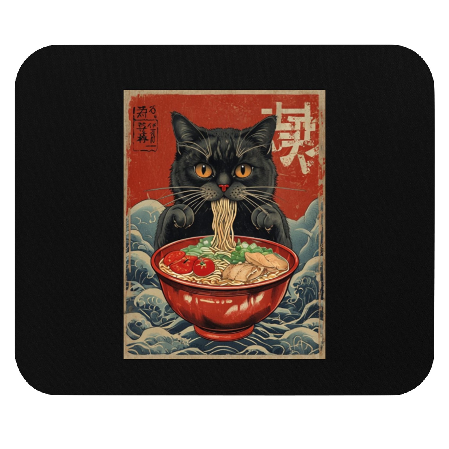 Kawaii cute Vintage Japanese Anime Manga Cat Ramen Mouse Pads