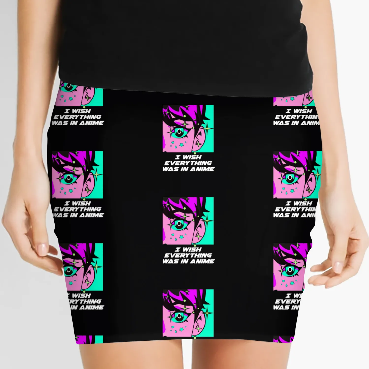 I Wish Everything Was in Anime Japanese Anime Love Women's Mini Skirts