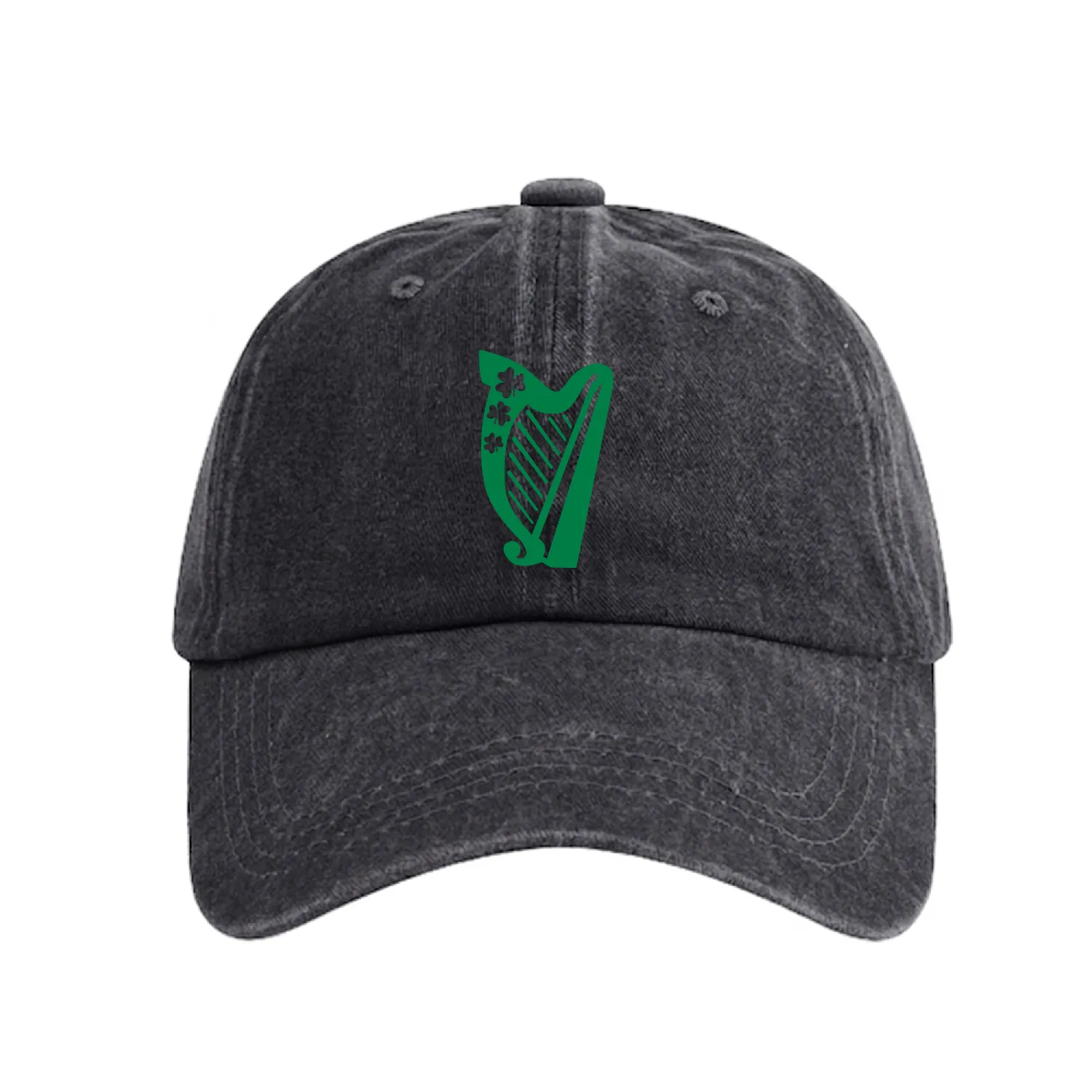 Irish harp Washed Denim Baseball Caps