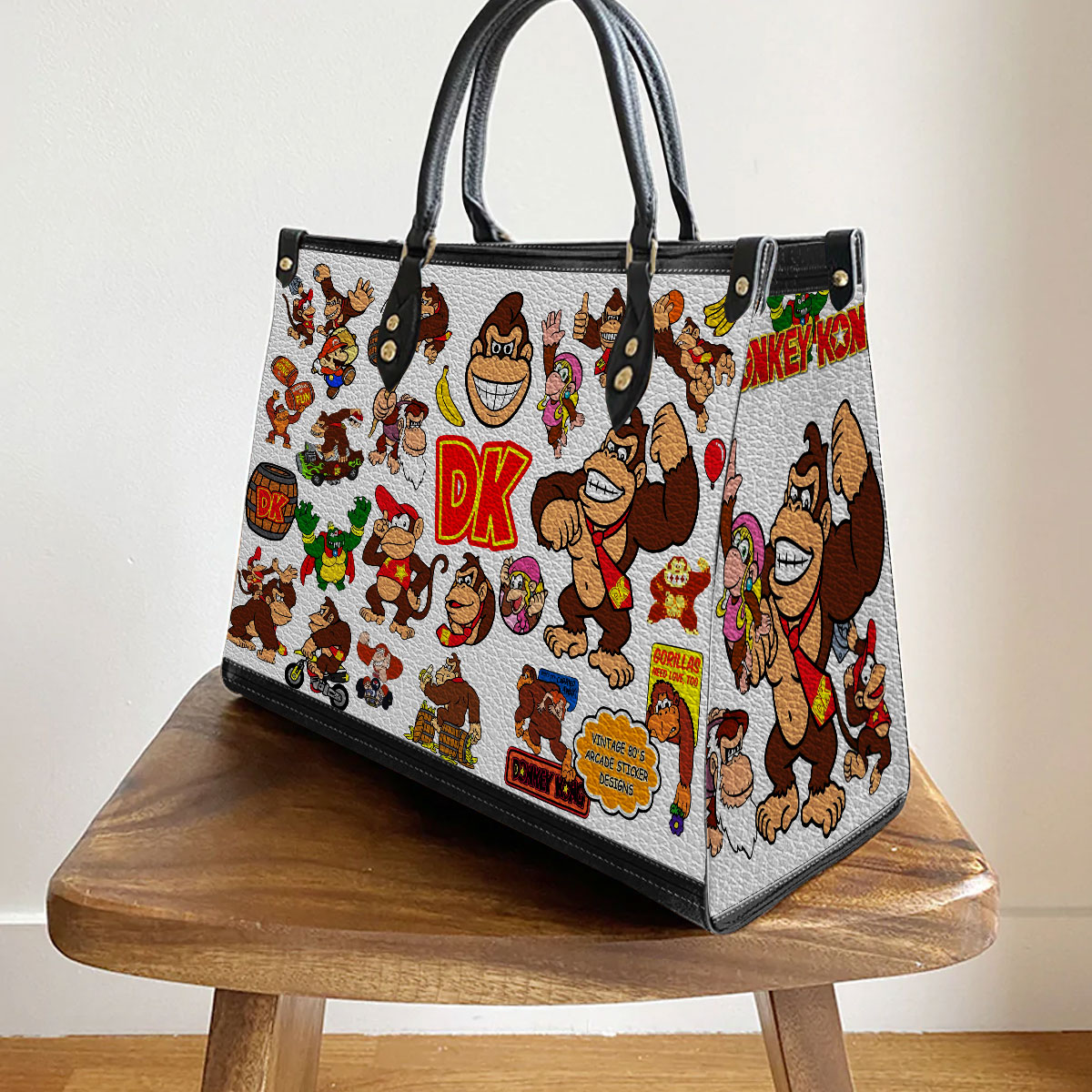 Donkey Kong Leather Handbag, Donkey Kong Women's Leather Bag Gift