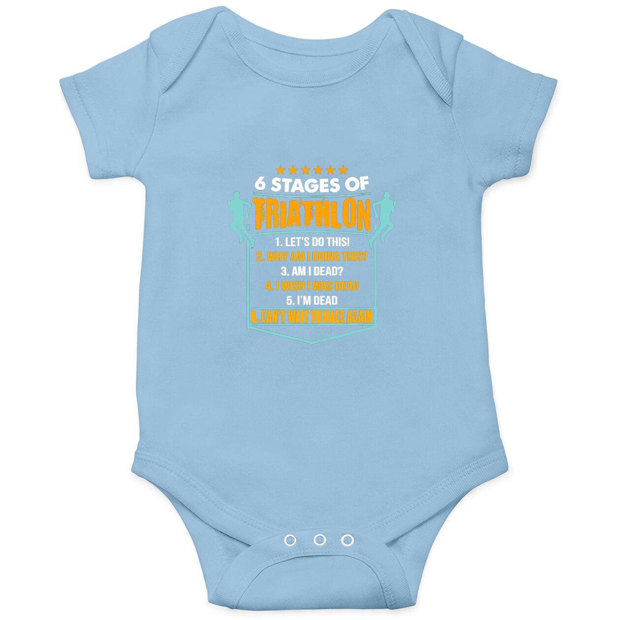 6 Stages Of Triathlon Triathletes Baby Bodysuit