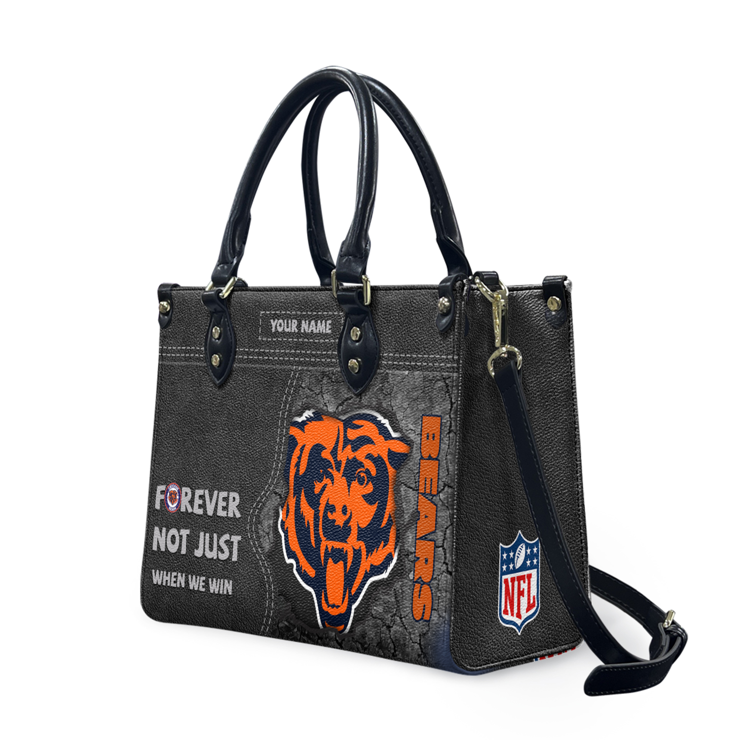 Personalized Chicago Football Team Bearss Leather Hand Bag