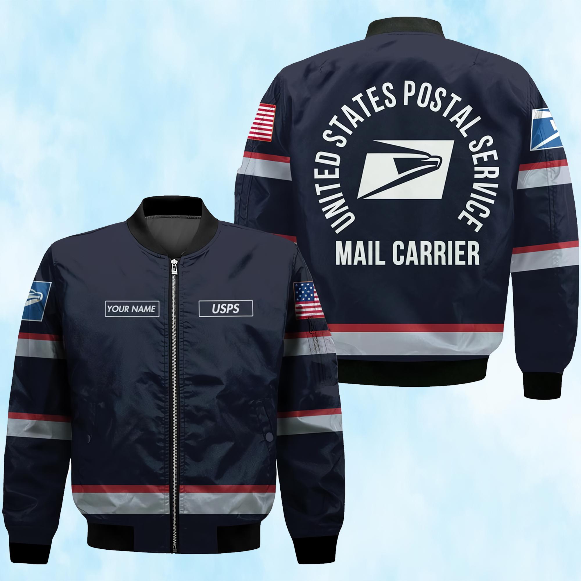 Personalized Name Mail Carrier 3D Bomber Jacket, United SPS Bomber Jacket, Postal Service Bomber Jacket, Gift For Men And Women.