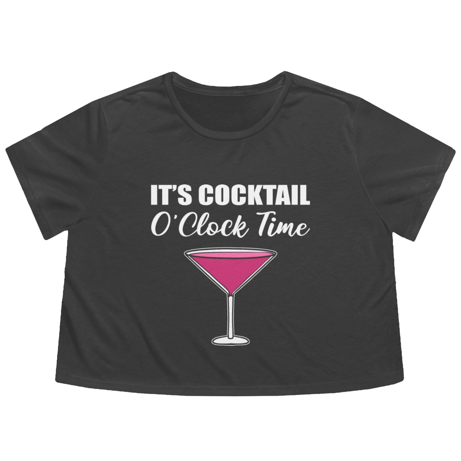 Cocktail O'clock Time Mexican Drinker Gift Flowy Cropped Tees