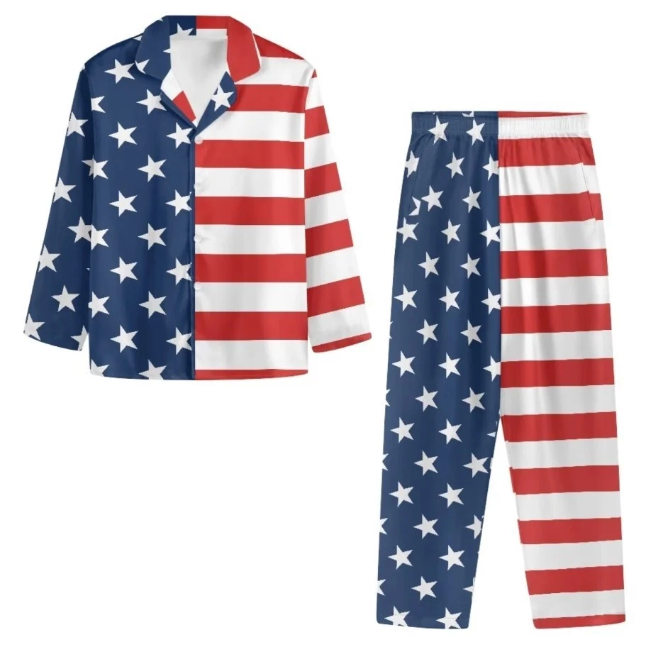American Flag Pajama Set Long Sleeve