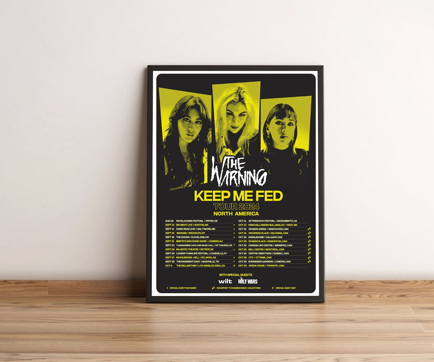 The Warning Keep Me Fed Tour 2024 North America Poster