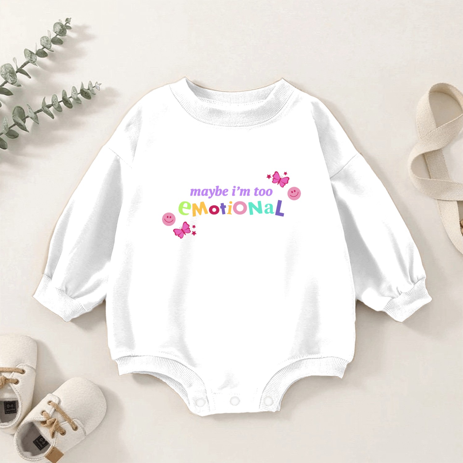 Maybe I'm Too Emotional Baby Romper Sweatshirts