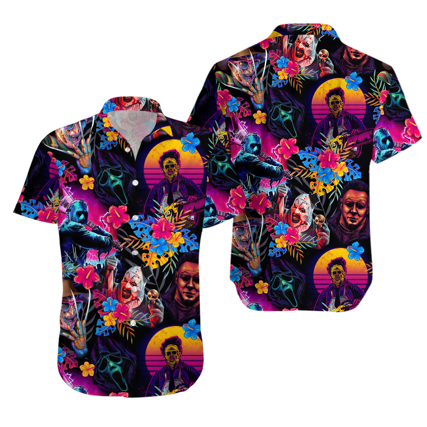 Halloween All Horror Movie Retro Tropical Style Hawaiian Shirt