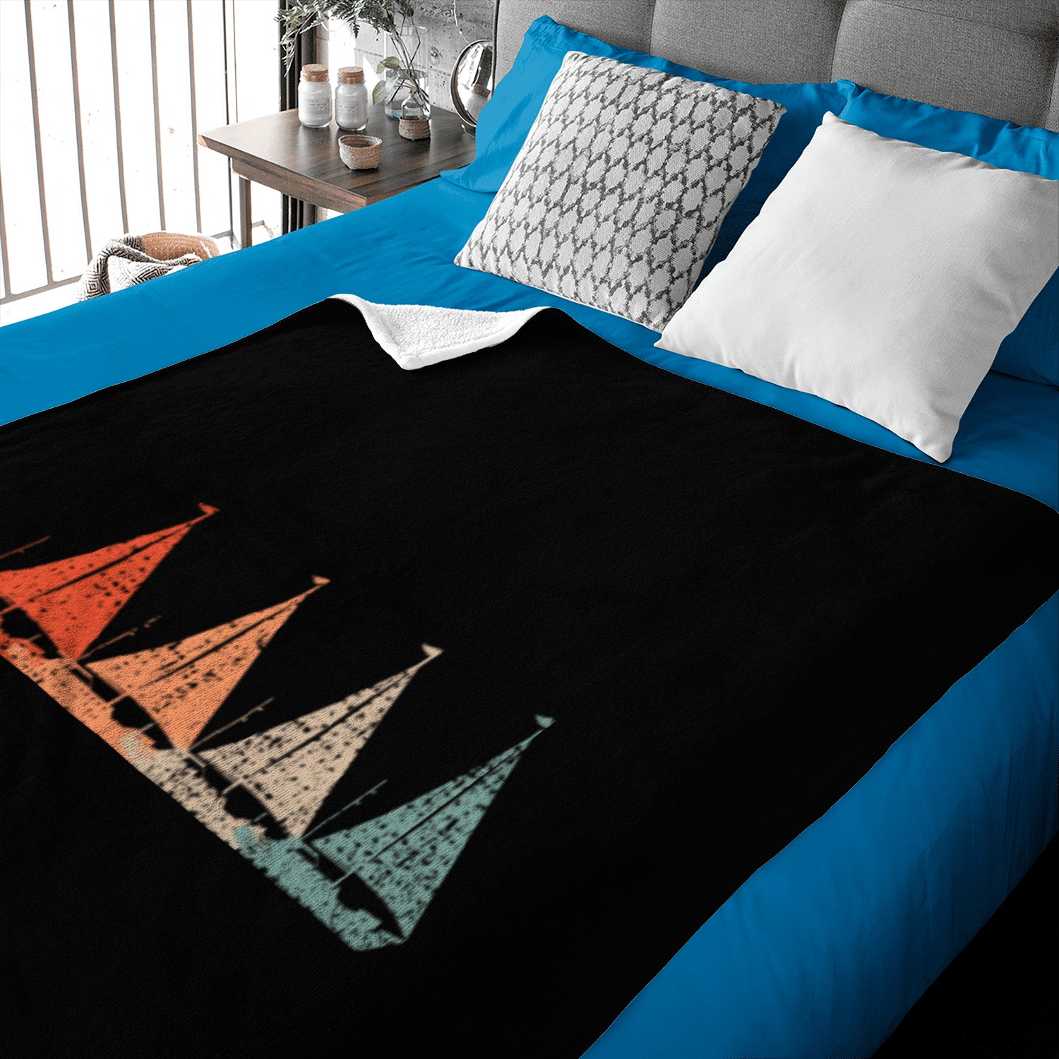 Sail Boat Retro Baby Blankets