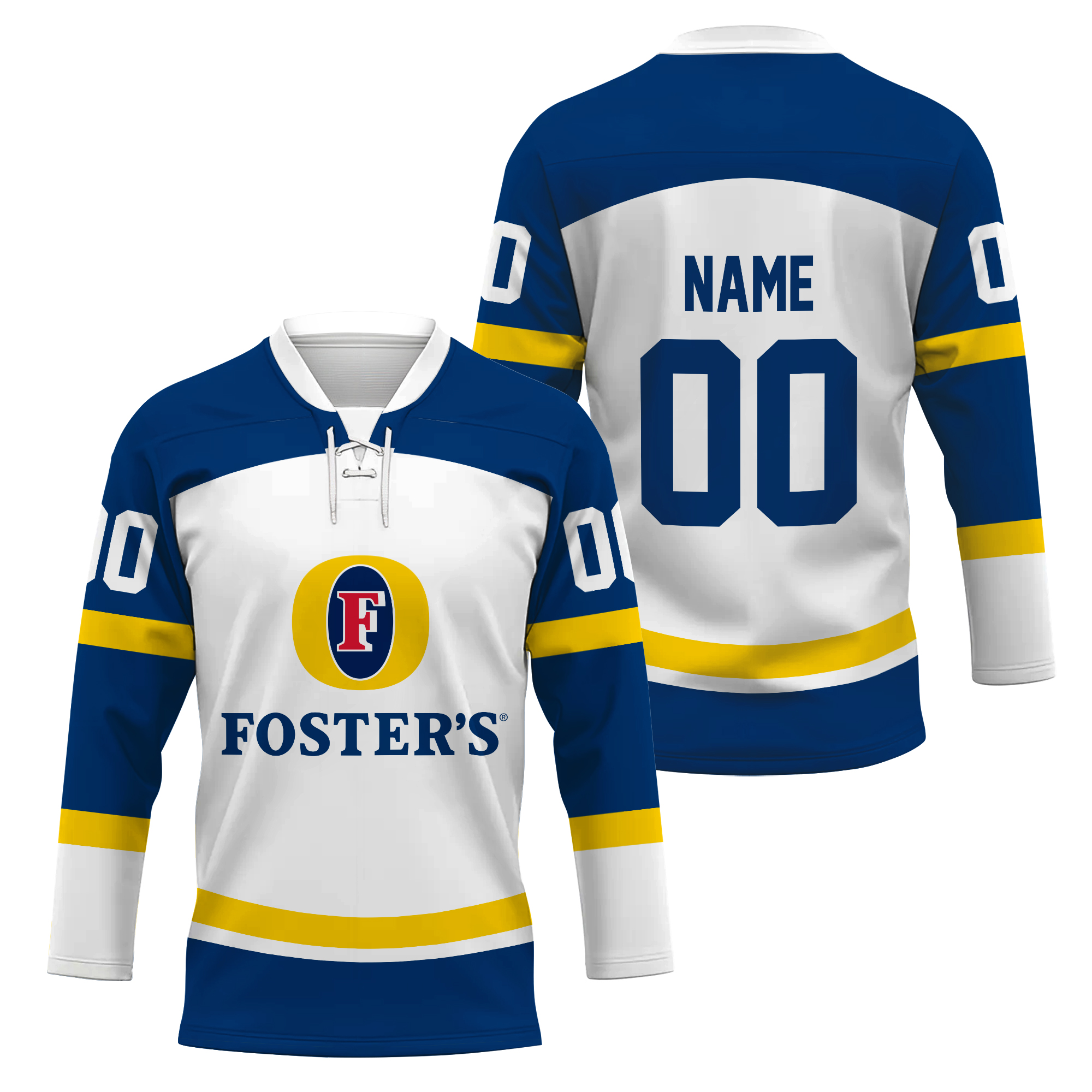 Custom Fosters Beer Full Print Hockey Jersey, Trending Gifts For Fans