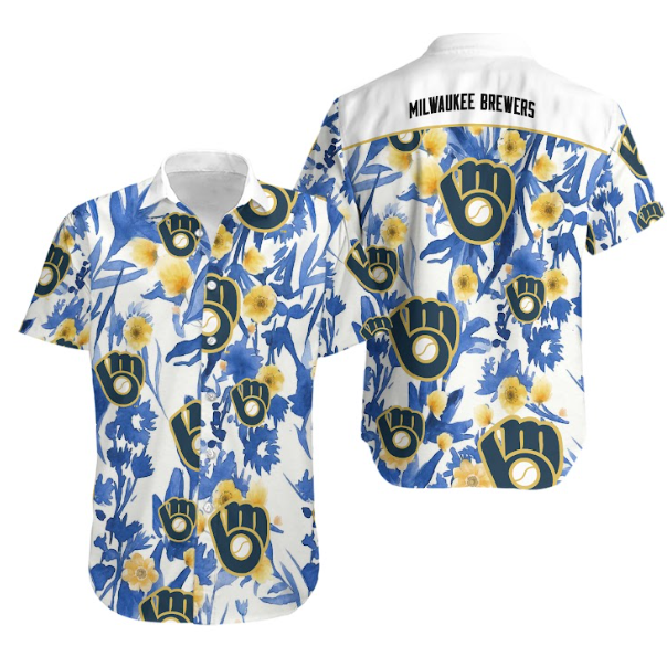 Floral Milwauke Breewerrs Beach Shirt – Brewers Hawaiian Shirt, Gift for Fan