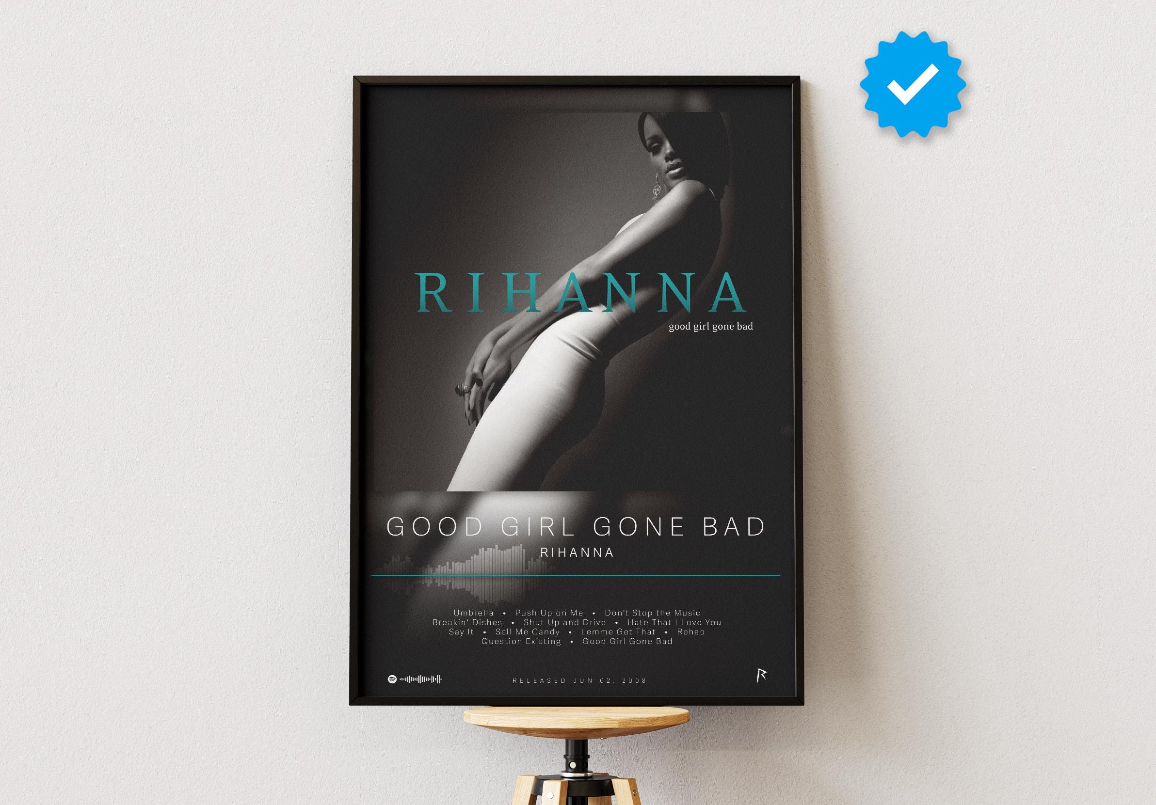 Rihanna Poster | Good Girl Gone Bad Poster | Album Poster Prints | Wall Decor Posters | Album Cover | Pop Music Poster
