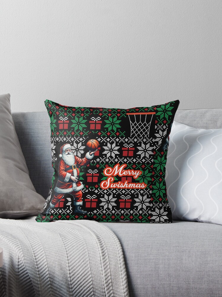 Merry Swishmas Ugly Christmas Pillow