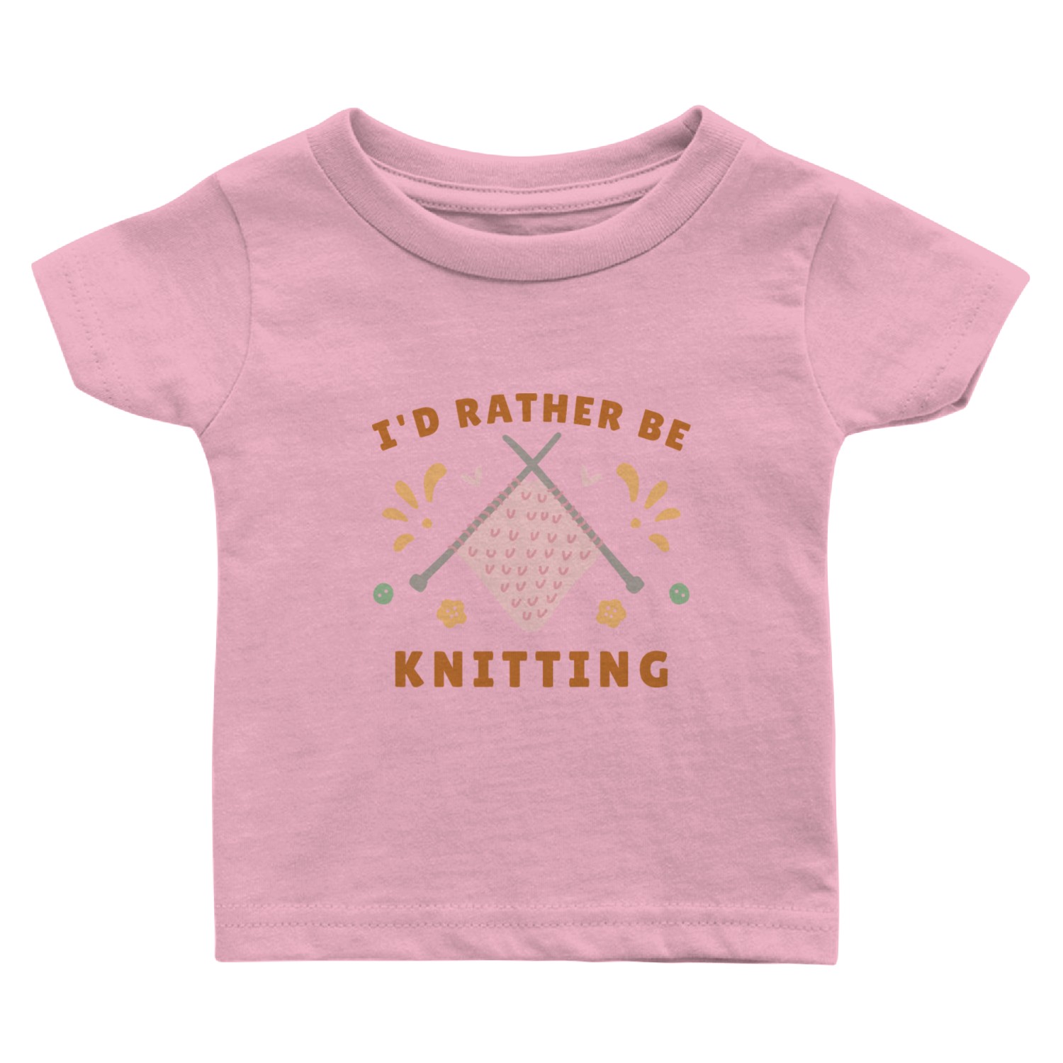 i d rather be knitting design Baby T Shirts