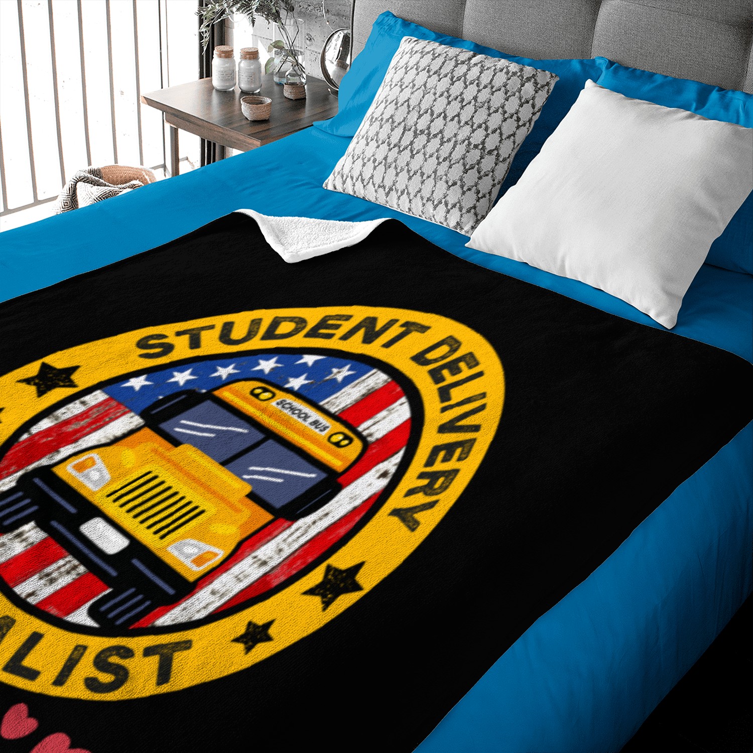 The Wheels On The Bus Go Round and Round Baby Blankets