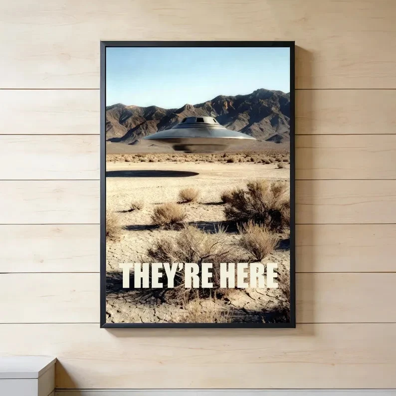 Bob Lazar They're Here S4 UFO Poster Wall Art Print