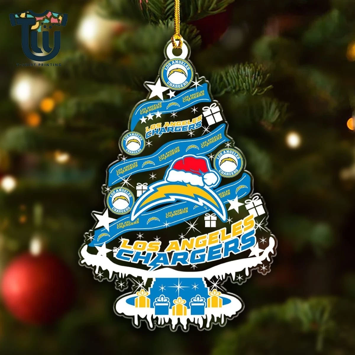 Los Angeles Team Chargers Christmas Ornament, Gifts For Fans